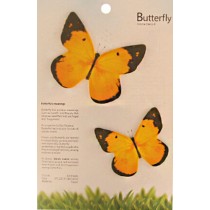Set of 2 Self-adhesive Butterfly Style Scratch Pad Memo Note Pads Yellow