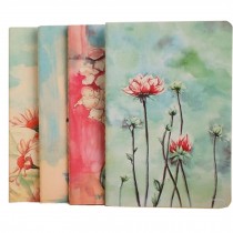 Set of 4 Original Design Diary Suit Flowers Pinellia Decorative Notebooks 16K