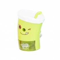 Cute Cup Shape Manual Pencil Sharpener for Office and Classroom (Green)
