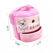 Cute Rice Cooker Manual Pencil Sharpener for Office and Classroom (Pink)