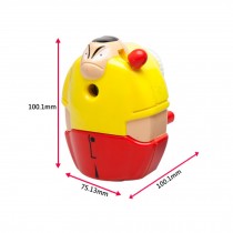 Lovely Boy Manual Pencil Sharpener for Office and Classroom (Yellow/Red)