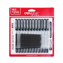Gel Ink Roller Ball Pens 12 pens with Extra 12 refills,black