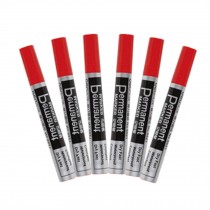 Set Of 6 Marker Office Supplie Fine Point Marking Pen Writing Brush Red