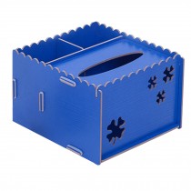 DIY Wooden Cosmetics Storage Box/tissue box/Stationery Holder,Deep Blue