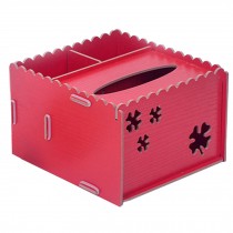 DIY Wooden Cosmetics Storage Box/tissue box/Stationery Holder,Rose Red