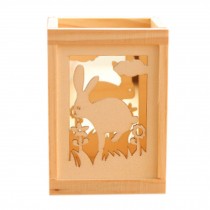 Pen/Pencil Holder Desk Organizer With Small Drawers, Carved Rabbit