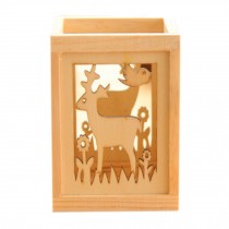 Pen/Pencil Holder Desk Organizer With Small Drawers, Carved Sika Deer
