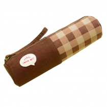Cosmetic Pen Pencil Bag/Case Colorant Match Bag Button Touch Brown(20*6cm)