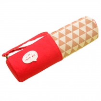 Cosmetic Pen Pencil Bag/Case Colorant Match Bag Button Touch Red(20*6cm)