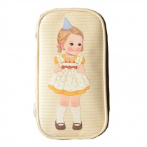 Cute Doll Theme bags Cosmetic Pen Pencil Bag Case Yellow (11.5*21*2.5cm)