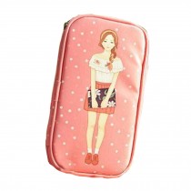 Pretty Girl Theme bags Cosmetic Pen Pencil Bag Case  Pink (11.5*21*2.5cm)