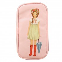 Pretty Girl Theme bags Cosmetic Pen Pencil Bag Case Light Pink (11.5*21*2.5cm)