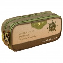 Nautical Classic Theme Cosmetic Pen Pencil Bag Case Green (20*9*5.5cm)