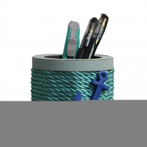 Mediterranean Style Wood Pen Pencil Holder Light Blue MA05014A