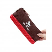 Set of 2 Cotton Linen Cloth Pencil Case Stationery Supplies Pouch Pen Bag Brown