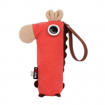 Cartoon Horse Pencil Case Stationery Supplies Pouch Pen Bag Best Gift Red