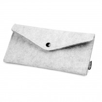 Wool Felt Simple Cosmetic Pen Pencil Bag Case (19.5*9 CM, Light-gray)