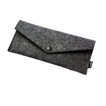 Wool Felt Simple Cosmetic Pen Pencil Bag Case (19.5*9 CM, Dark-gray)