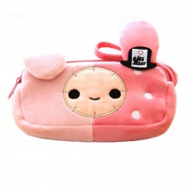 Cute Plush Rabbit Cosmetic Pen Pencil Bag Case(18*9*5 CM, Pink)