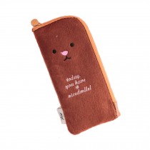 Cute Felt  Pen Pencil Stationery Bag Case Pouch Pocket - Chocolate