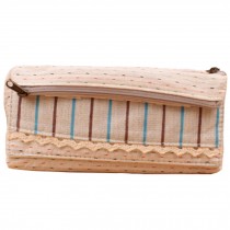Students Rural Style Pen Bag Pencil Case Zipper Bag Stationery Pouch, F