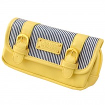 Stylish Simple Pen Holder Pencil Case Cosmetic Bag Stationery Pouch, Yellow