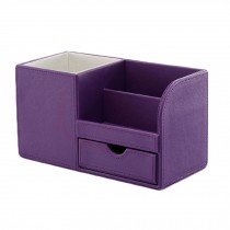 Office Supplies Multifunctional Desk Stationery Organizer Pen Holder Purple