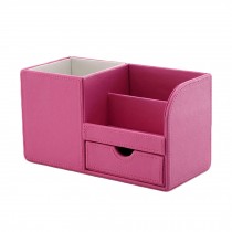 Office Supplies Multifunctional Desk Stationery Organizer Pen Holder Pink