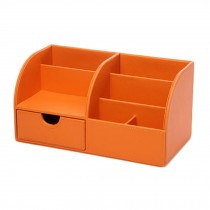 Office Compartment Multifunctional Desk Stationery Organizer Storage - Orange