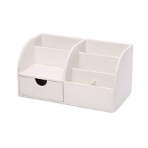 Office Compartment Multifunctional Desk Stationery Organizer Storage - White
