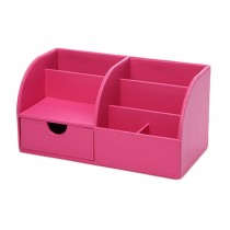 Office Compartment Multifunctional Desk Stationery Organizer Storage - Red