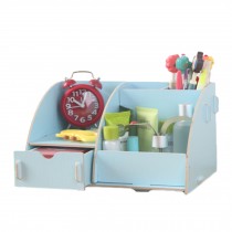 Make Up Organizer/ Wooden Pencil Holder Box/ Desk Storage   A