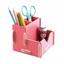 Make Up Organizer/ Wooden Pencil Holder Box/ Desk Storage   F