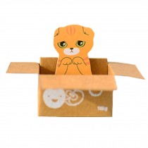 Set of 5 Cute Sticky Notes Desktop Note Self-stick Note Bookmarks, Yellow Cat