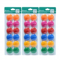 36 PCS Officemate Magnets, Assorted Sizes and Colors,12 per Pack 30mm