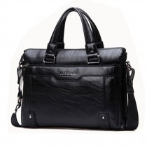 Black Mens Leather Briefcase Laptop Case Messenger Bag Business Shoulder Bag