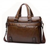Coffee Mens Leather Briefcase Laptop Case Messenger Bag BusinessShoulder Bag