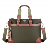 Mens Canvas Briefcase Laptop Case Messenger Bag Business Shoulder Bag Green