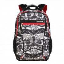Fashion Expandable Notebook Backpack For Up to 16-Inch Laptop Grey/Red