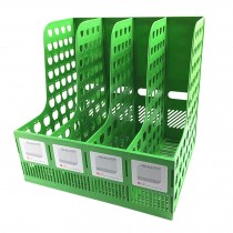 Office 4 Compartment Desktop Folder Organizer Rack/ File Storage, Green