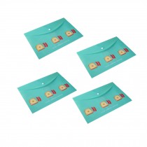 5PCS Professional Poly Envelope/ File Bag With Snap Button, Light Blue