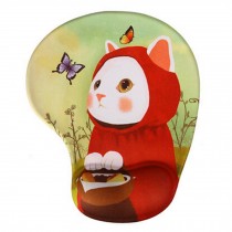 Cartoon Silicone Lycra Fabric Mouse Pad Computing Wrist Rest, Cat