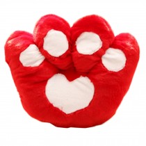 Plush Lovely Cartoon Bear's-Paw Office Cushion Bolster (red)