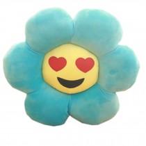 Plush Comfortable Cute Flower-Shaped Office Cushion Car Bolster ( blue )