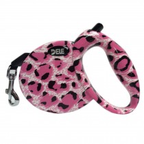 [9.8-feet Long]Retractable Pet Leash Dog Belt Dog Leash Strap Rope-Pink Leopard