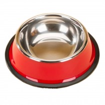 Stainless Steel Outdoors/Travel Dog Bowl Feeding Tray Cat Food Bowl, Red