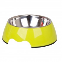 Separable Stainless Steel Feeding Tray Dog Bowl Puppy Feeders Pet Bowl, Green