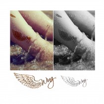 4 Sheets Waterproof Temporary Tattoos Non-Tox Body Art Tattoo Sticker - Wings