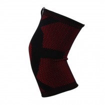 A Pair of Breathable Knee Support Sleeve Brace Pad for Sports Running, Black&Red