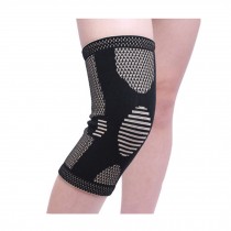 A Pair of Elastic Knee Support Sleeve Brace Pad for Sports/Recovery, Black&White